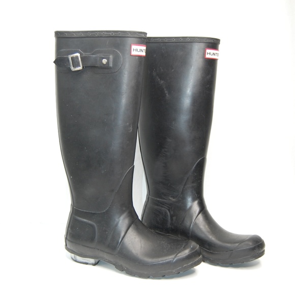 Hunter Shoes - {Hunter} Original Tall Matte Black Rain Boots Sz 7